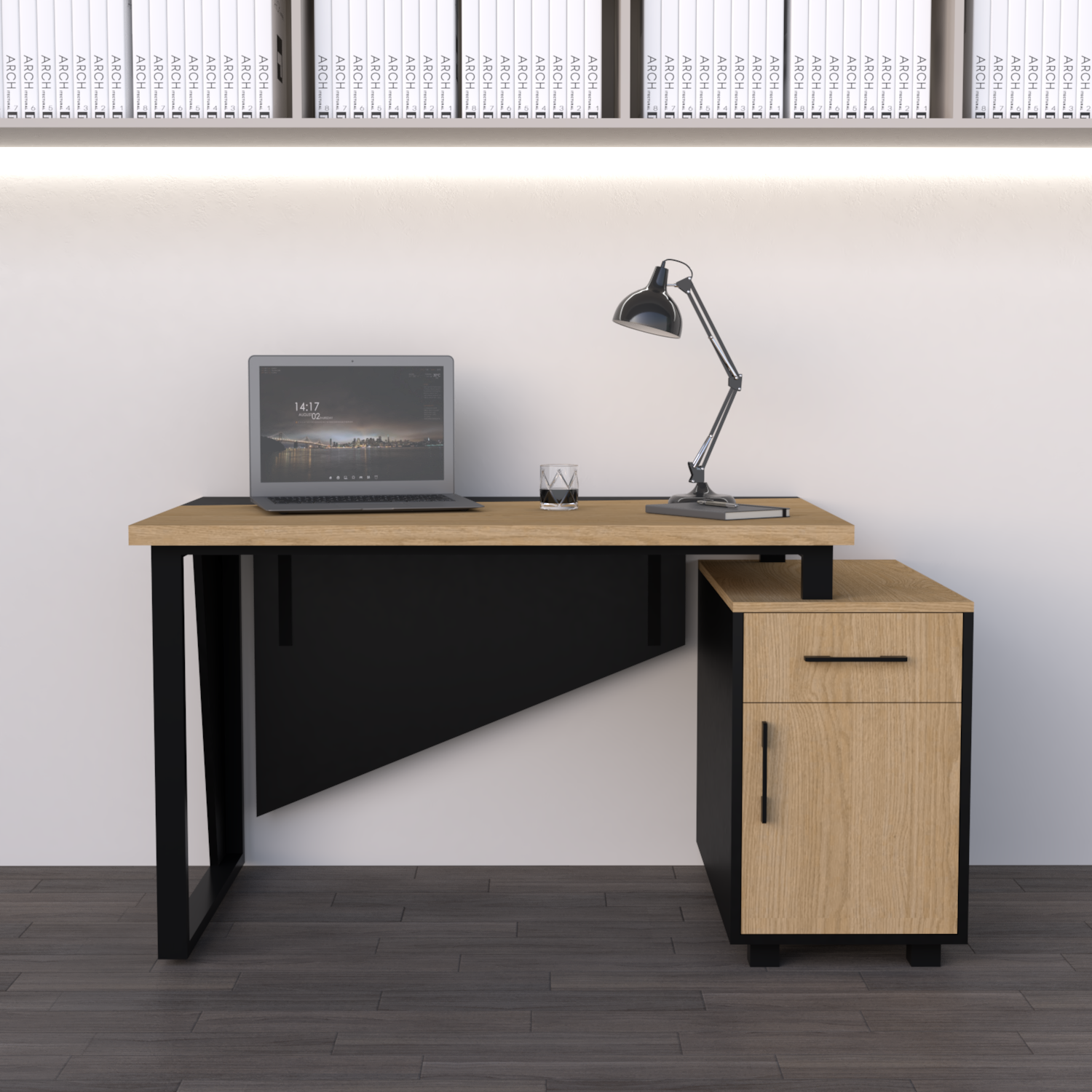Edge Staff Office Table 2.5 x 4 ft with Side Rack – Modern Desk
