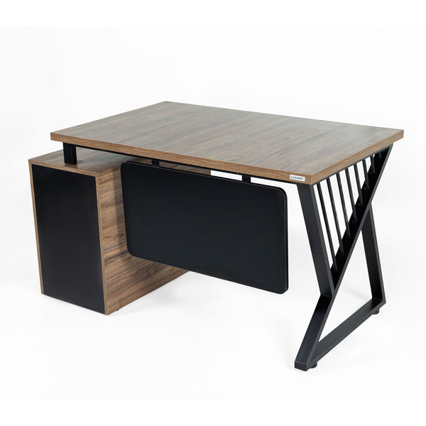Bavel Staff Office Table 2.5 x 4 ft with Side Rack – Modern Wooden Office Desk