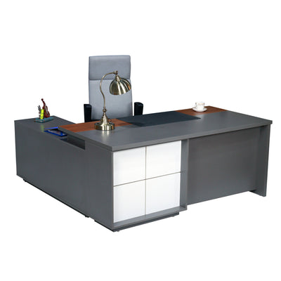 Silvester Executive Office Table 6 ft with Storage Rack – Premium CEO Desk