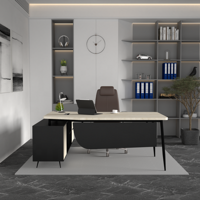 Creek Executive Office Table 6 ft with Storage Rack – Premium CEO Desk