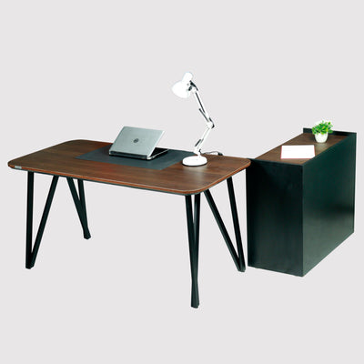 Woak Manager Office Table 5 ft with Side Rack – Premium Executive Desk